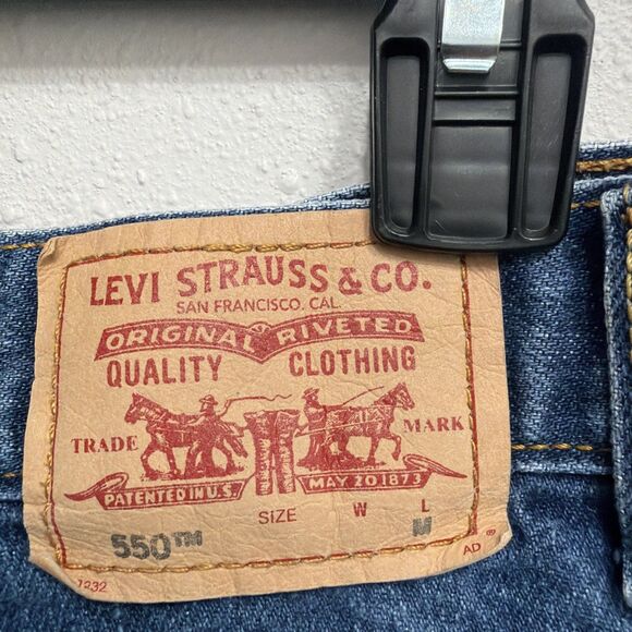Levis 550 Relaxed Tapered Leg Denim Jeans Vintage Style Classic Blue Women's 12M - Picture 8 of 9